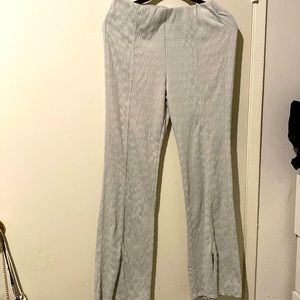 Light green flare straight leg pants